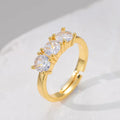 European And American Fashion Cool Gold Square Geometric Diamond Ring