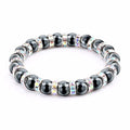 Haematite Beaded Bracelet Single Circle Couple Micro Inlay Rhinestones
