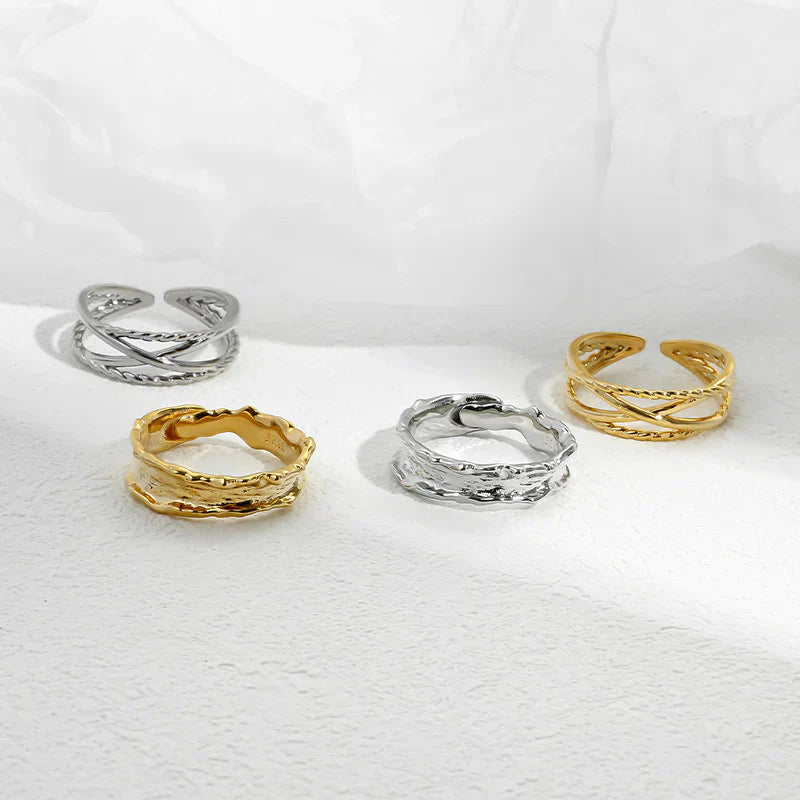 Irregular Pleated Ring Adjustable Ring