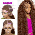 Chocolate Brown Deep Wave Lace Front Curly Wigs
