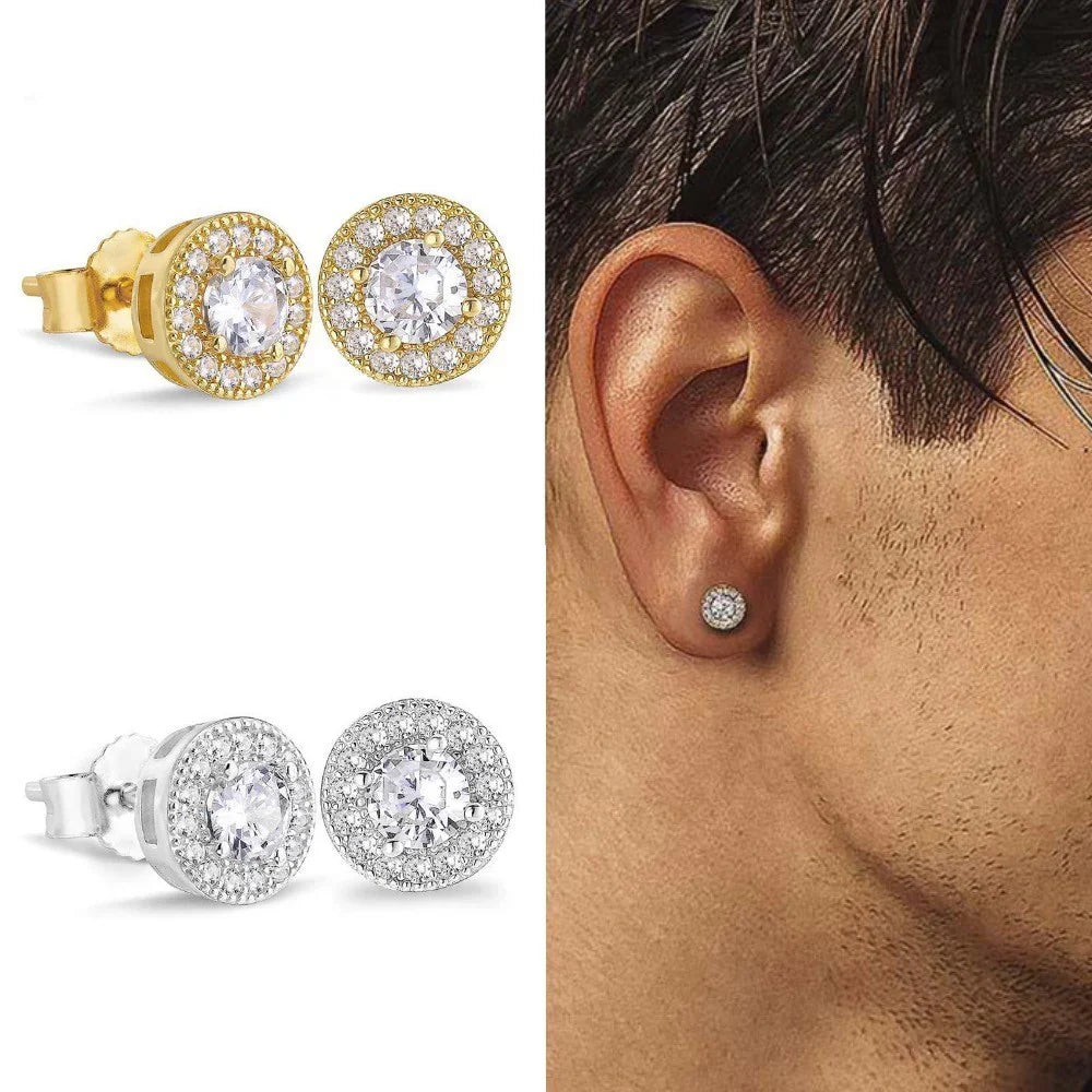Geometric Female Full-jeweled Stud Earrings